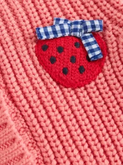 Next Baby Embroidered Back Cardigan (0mths-2yrs) Pink Strawberry Outlet