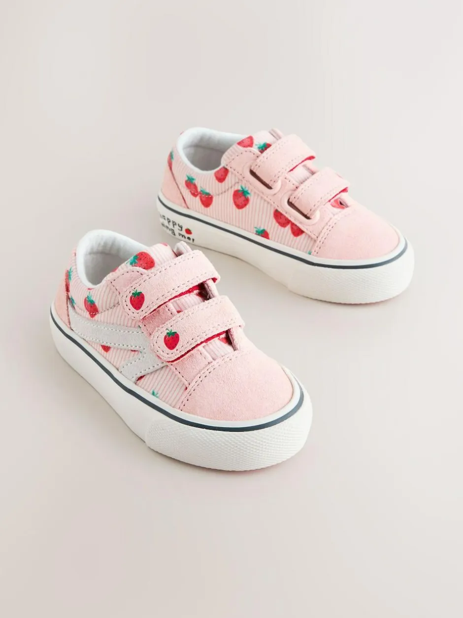Next Wide Fit (G) Touch Fastening Trainers Pink Strawberry Online