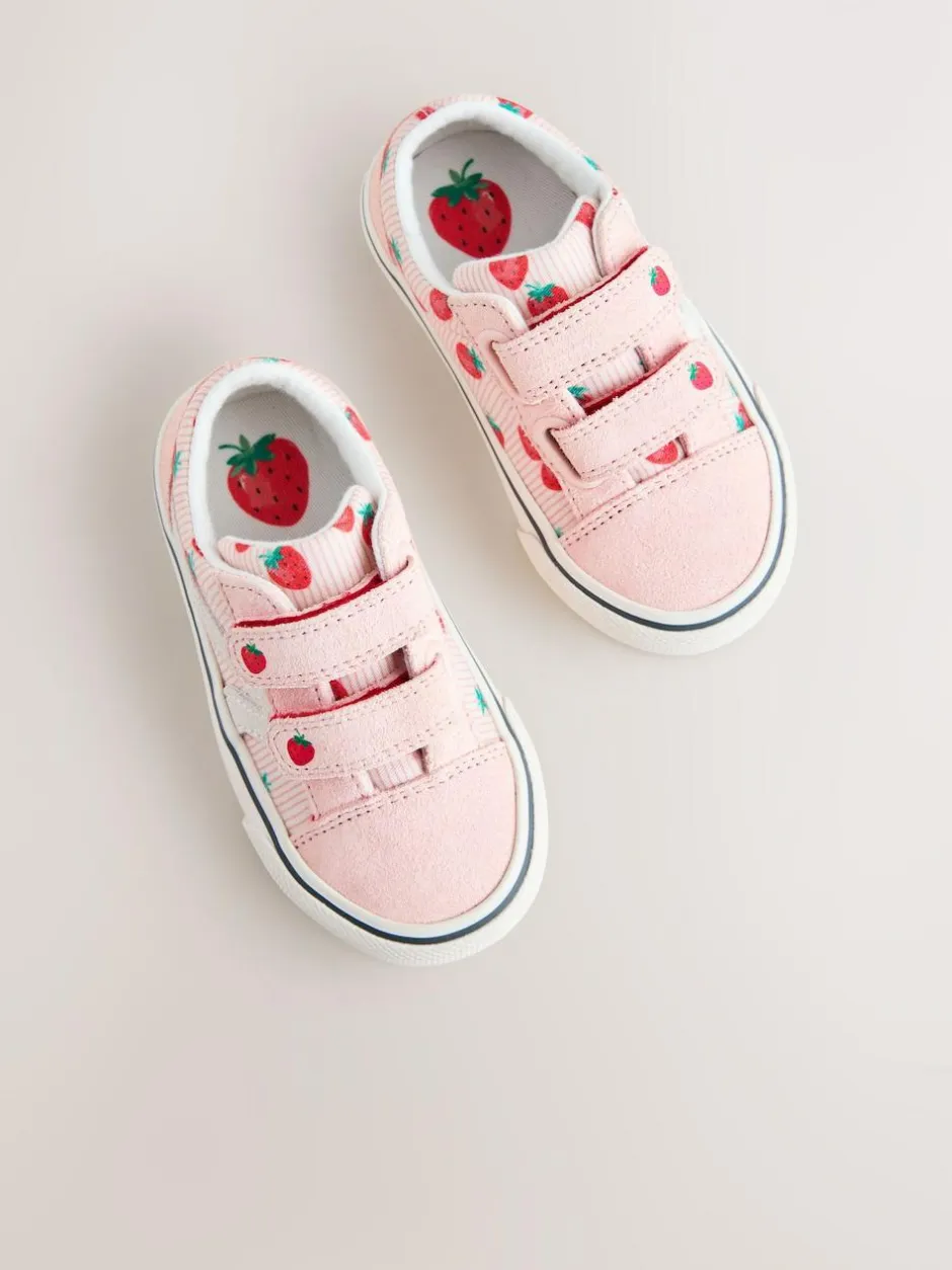 Next Wide Fit (G) Touch Fastening Trainers Pink Strawberry Online