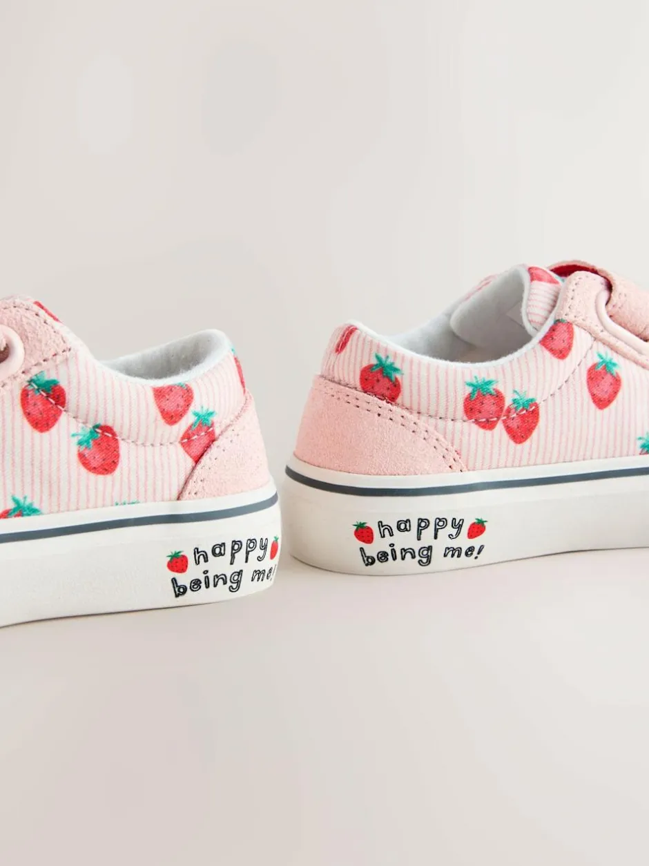 Next Wide Fit (G) Touch Fastening Trainers Pink Strawberry Online