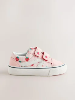 Next Wide Fit (G) Touch Fastening Trainers Pink Strawberry Online