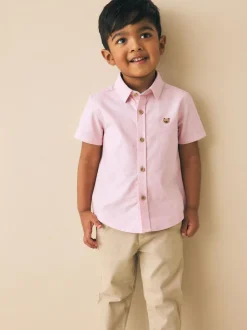 Next Short Sleeve Long Sleeve Oxford Shirt (3mths-7yrs) Pink Stripe Character