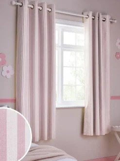 Next Pink Stripe Eyelet Blackout Curtains Hot