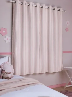 Next Pink Stripe Eyelet Blackout Curtains Hot