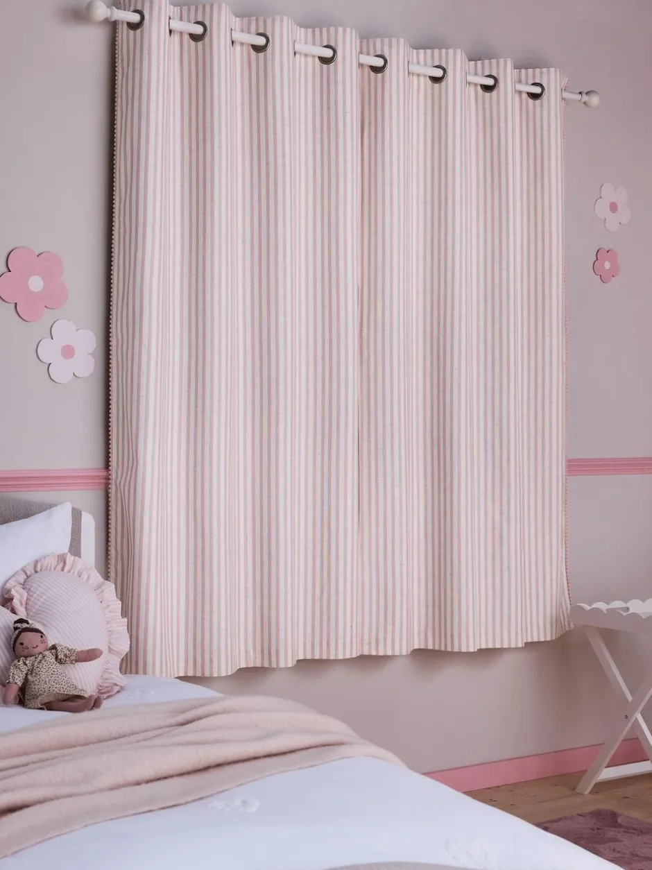 Next Pink Stripe Eyelet Blackout Curtains Hot