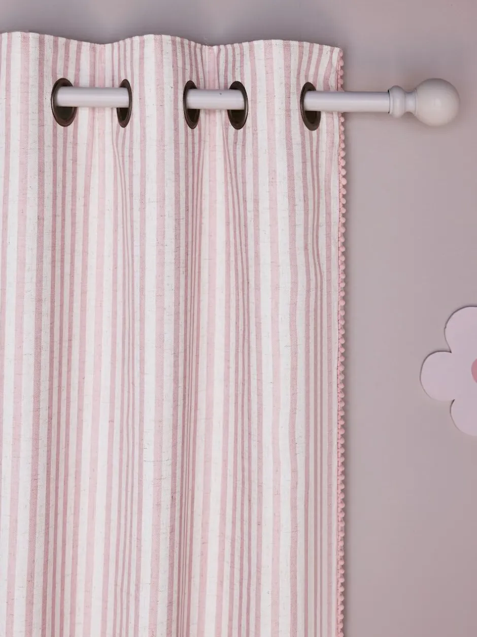 Next Pink Stripe Eyelet Blackout Curtains Hot
