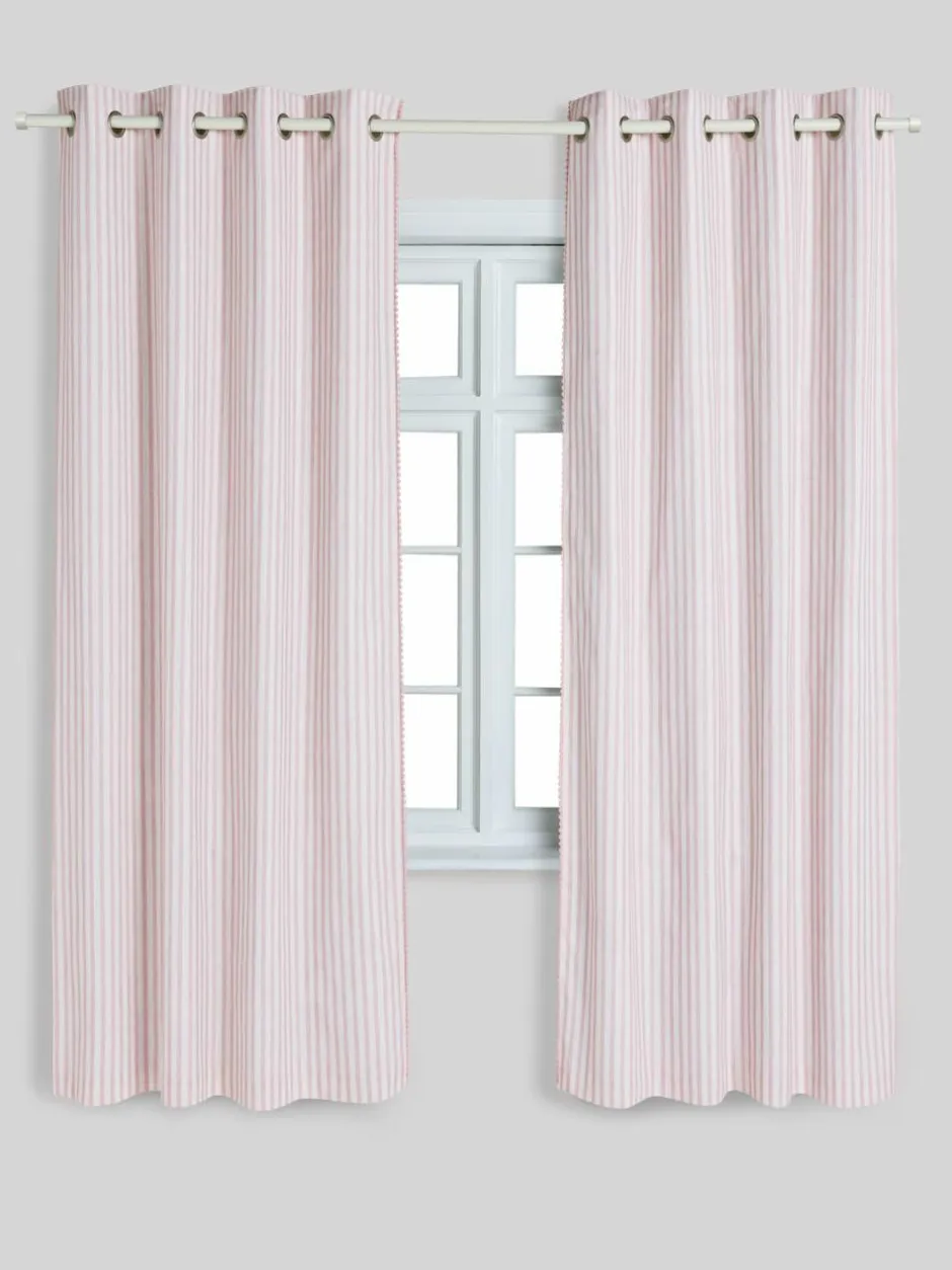 Next Pink Stripe Eyelet Blackout Curtains Hot