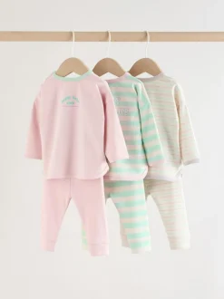 Next Pink Stripe Long Sleeve Top And Leggings Set 6 Piece (0mths-3yrs) Clearance