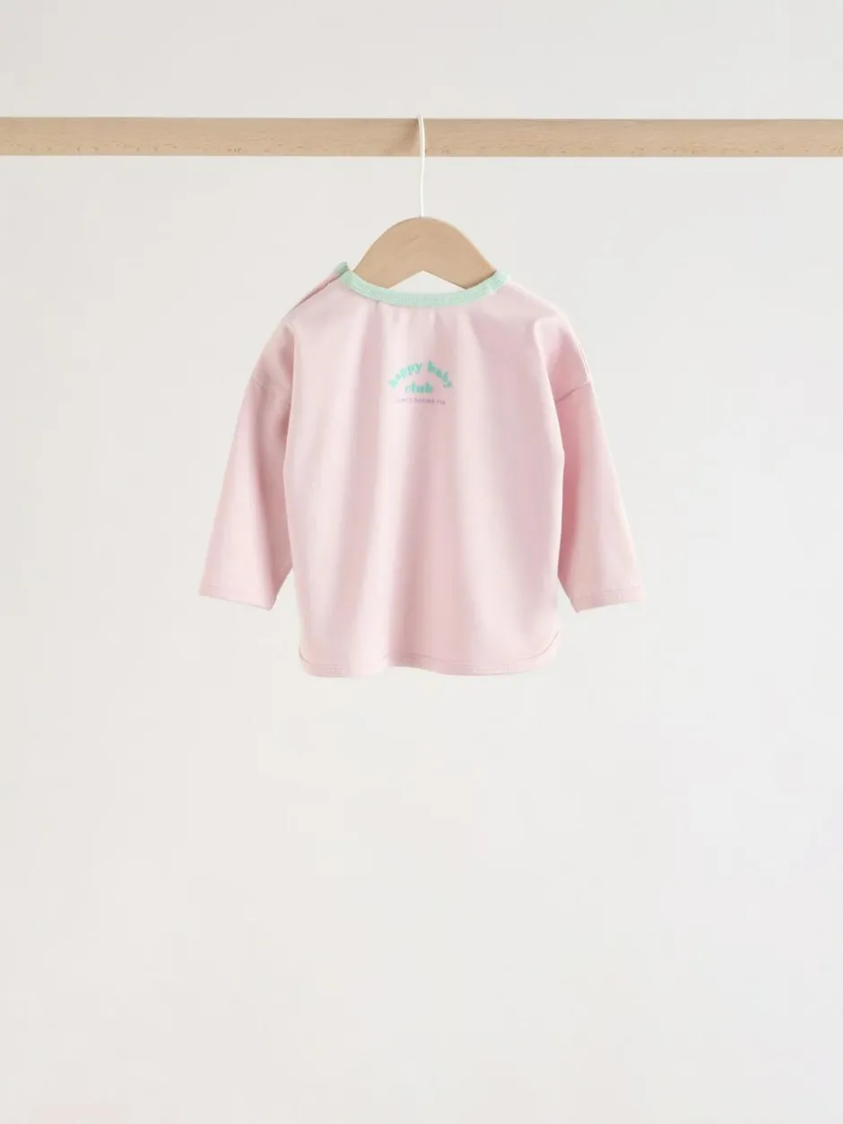 Next Pink Stripe Long Sleeve Top And Leggings Set 6 Piece (0mths-3yrs) Clearance