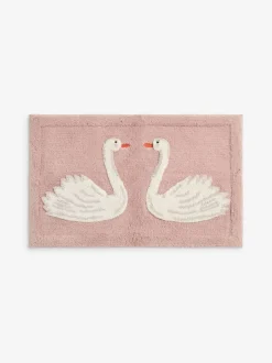 Next Pink Swan Print 100% Cotton Bath Mat Sale