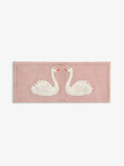 Next Pink Swan Print 100% Cotton Runner Bath Mat Outlet