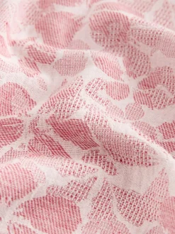 Next Textured Floral Print Short Sleeve Shirt Pink Hot