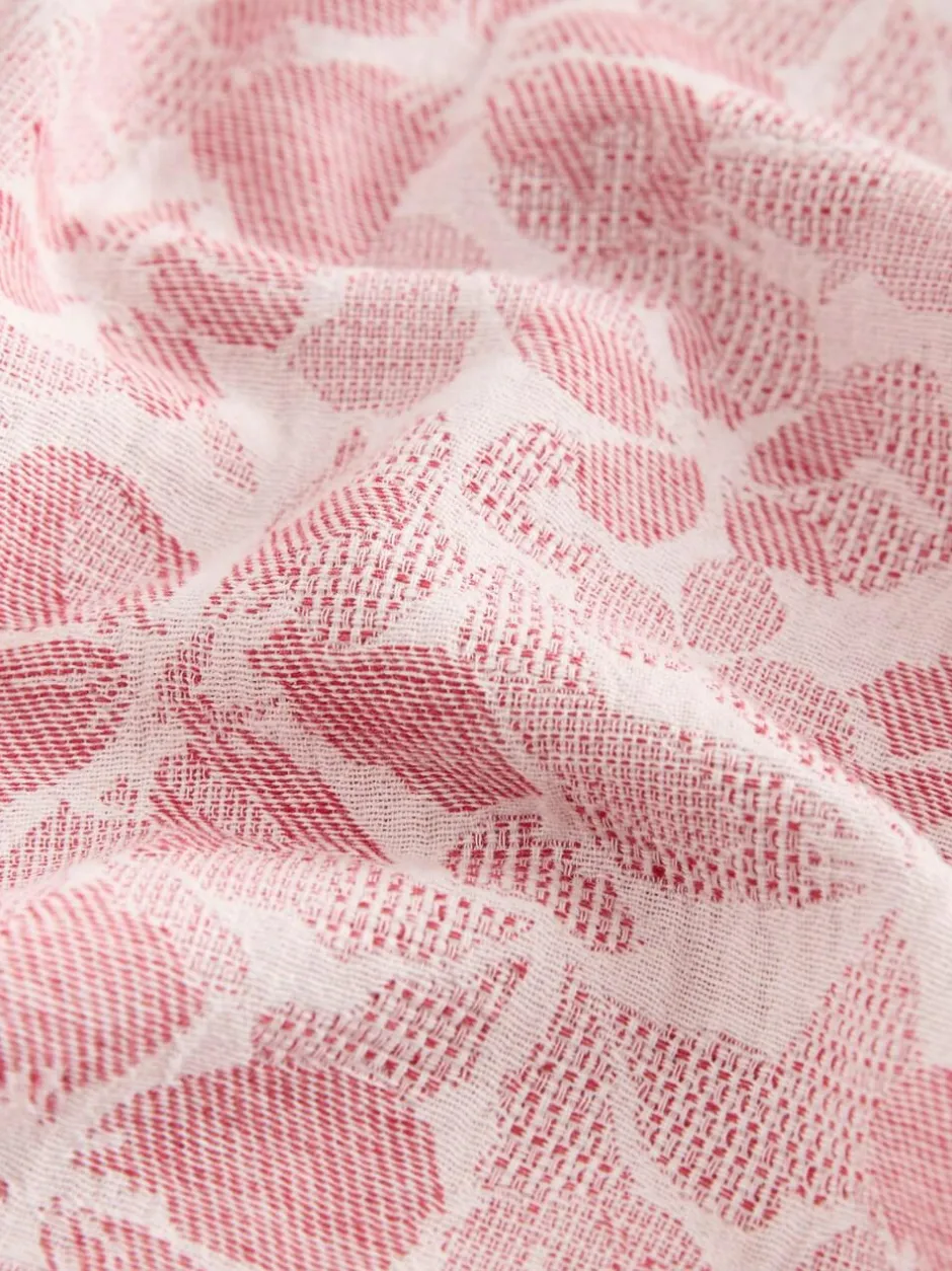 Next Textured Floral Print Short Sleeve Shirt Pink Hot