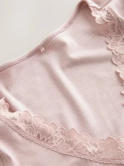 Next Thermal Base Layer Lace Trim Bodysuit Pink