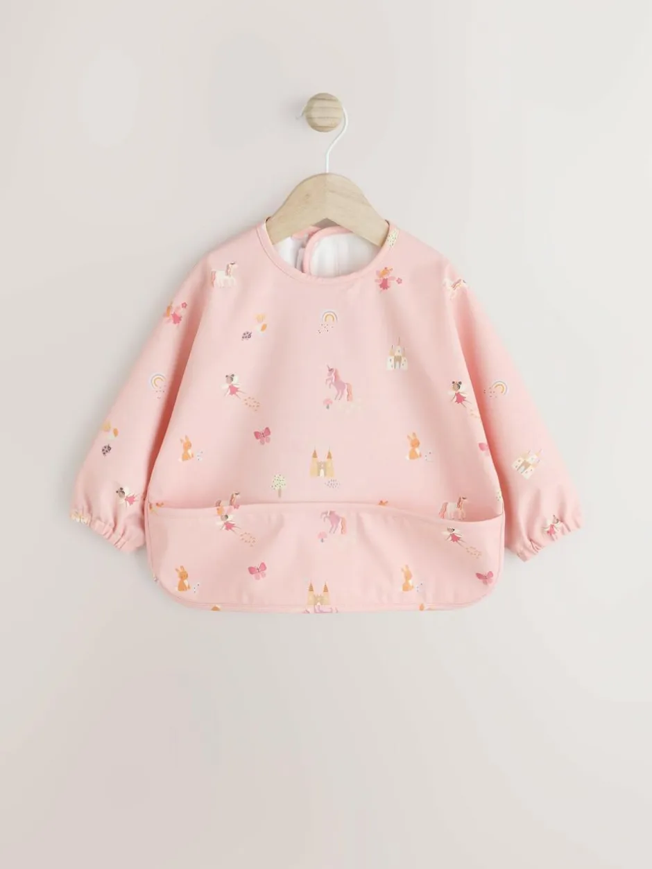 Next Pink Unicorn Fairies Weaning And Feeding Sleeved Bib