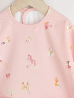 Next Pink Unicorn Fairies Weaning And Feeding Sleeved Bib