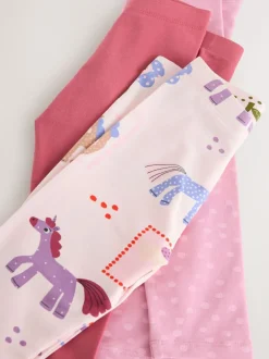 Next Leggings 3 Pack (3mths-7yrs) Pink Unicorn Online