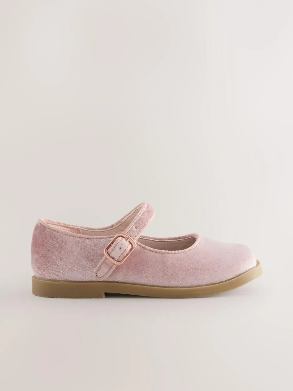 Next Mary Jane Shoes Pink Velour Hot