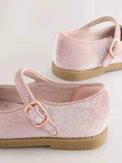 Next Mary Jane Shoes Pink Velour Hot