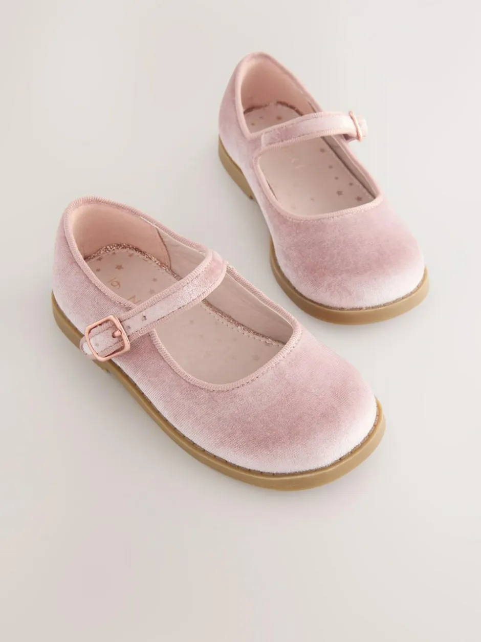 Next Mary Jane Shoes Pink Velour Hot