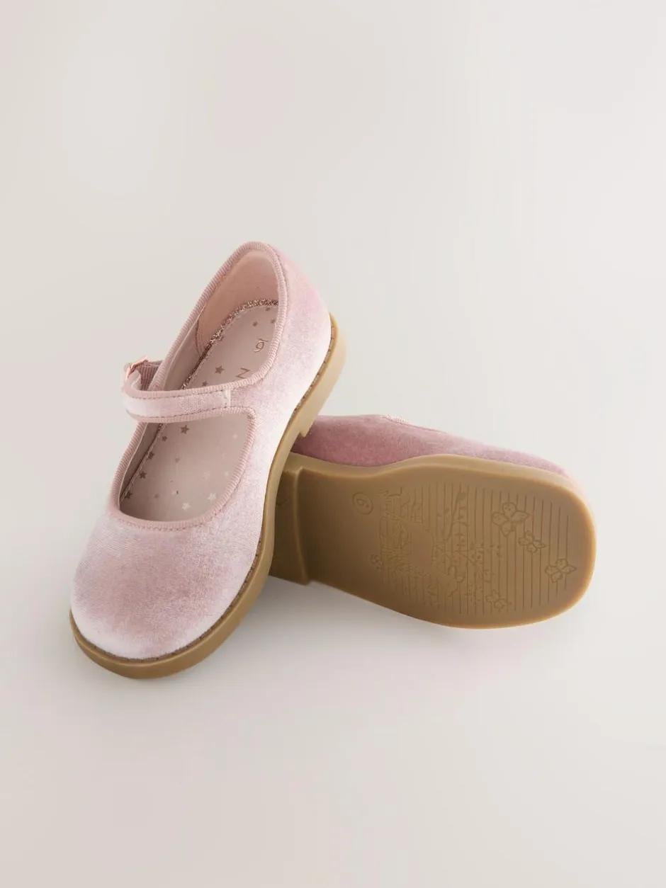 Next Mary Jane Shoes Pink Velour Hot