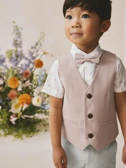 Next Pink Waistcoat, Shirt, Shorts & Tie Set (3mths-9yrs) Sale