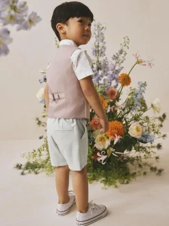 Next Pink Waistcoat, Shirt, Shorts & Tie Set (3mths-9yrs) Sale