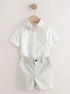 Next Pink Waistcoat, Shirt, Shorts & Tie Set (3mths-9yrs) Sale