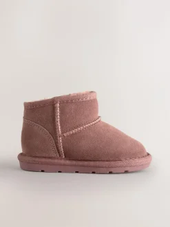 Next Pink Water Repellent Standard Fit (F) Suede Pull On Boots
