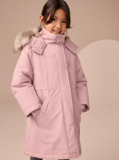 Next Waterproof Wadded Coat (3-16yrs) Pink