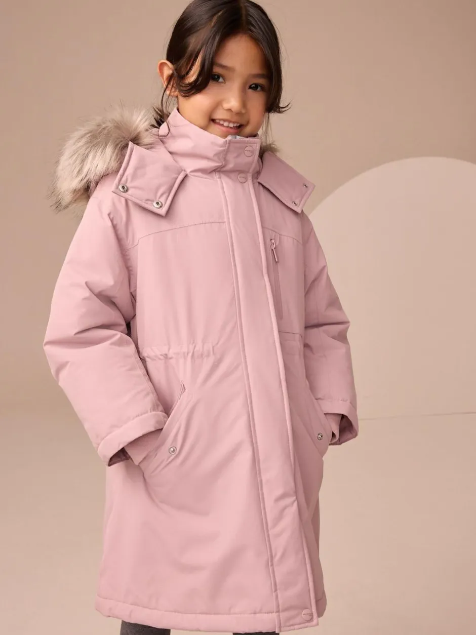 Next Waterproof Wadded Coat (3-16yrs) Pink