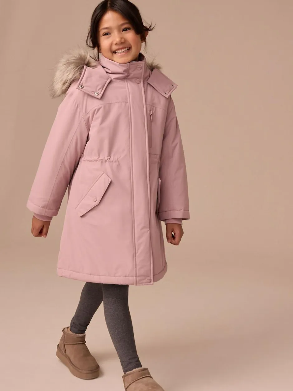 Next Waterproof Wadded Coat (3-16yrs) Pink