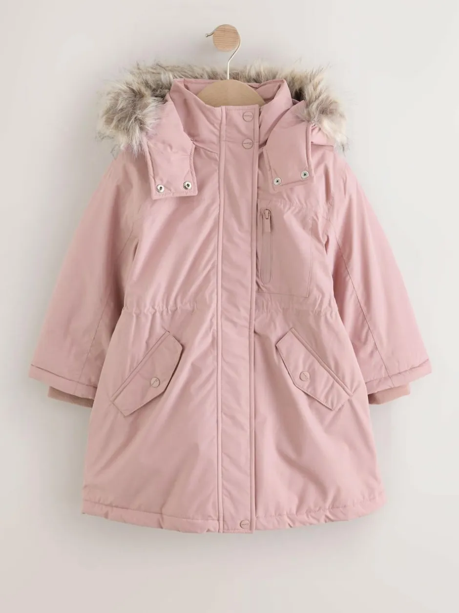 Next Waterproof Wadded Coat (3-16yrs) Pink