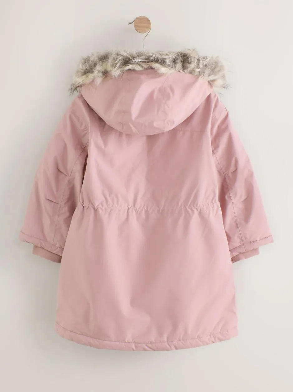 Next Waterproof Wadded Coat (3-16yrs) Pink
