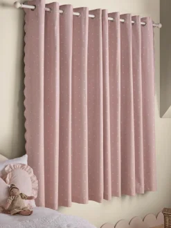 Next Pink Wave Edge Heart Eyelet Blackout Curtains New