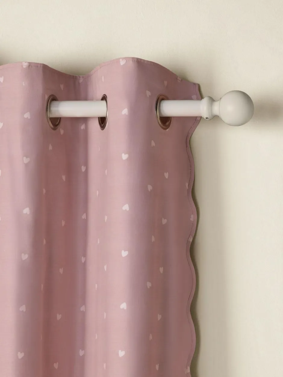 Next Pink Wave Edge Heart Eyelet Blackout Curtains New