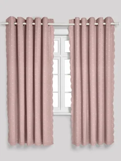 Next Pink Wave Edge Heart Eyelet Blackout Curtains New