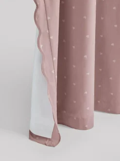 Next Pink Wave Edge Heart Eyelet Blackout Curtains New