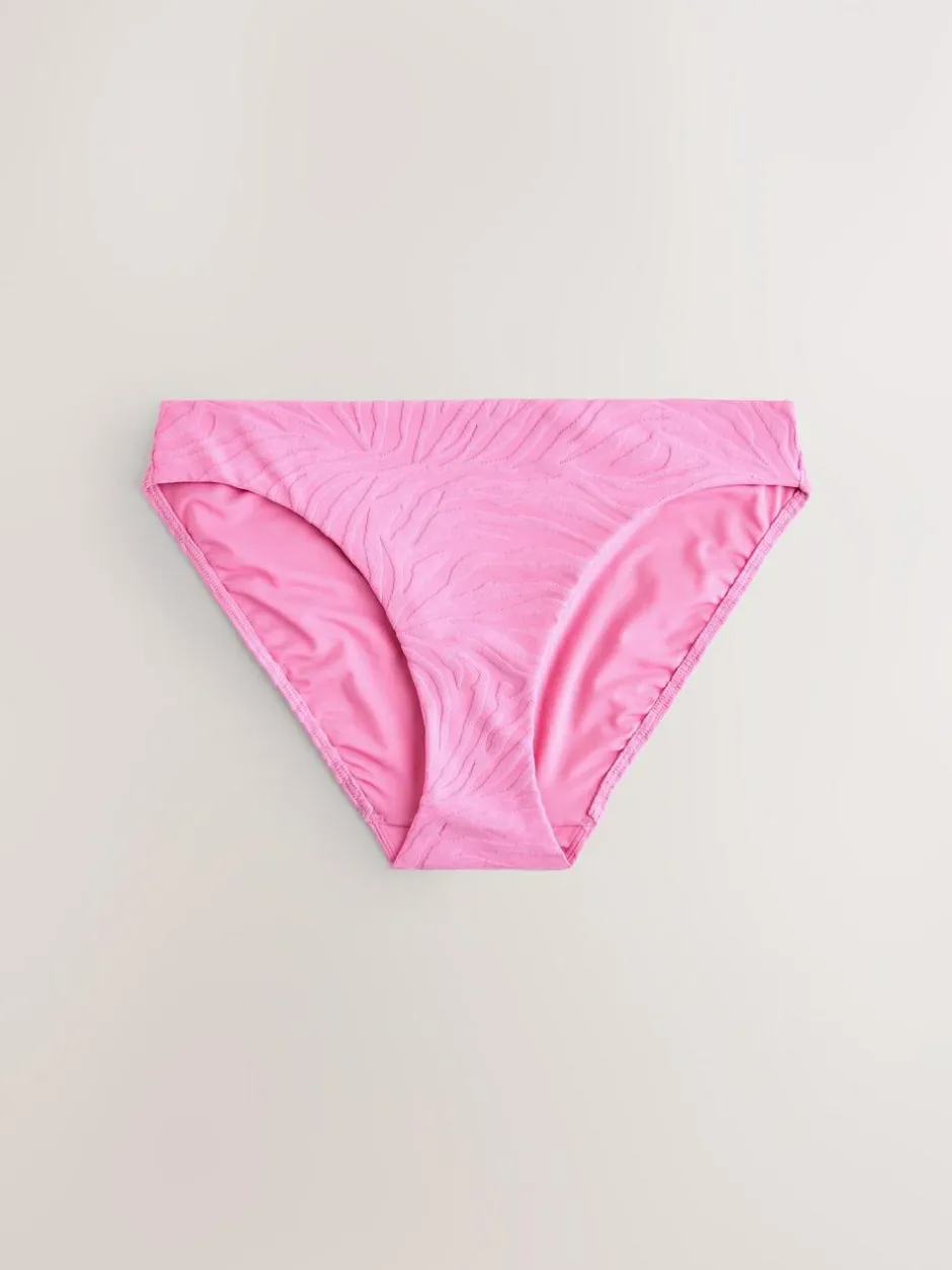 Next Pink Zebra Textured High Leg Bikini Bottoms Online