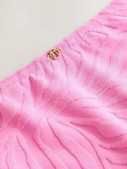 Next Pink Zebra Textured High Leg Bikini Bottoms Online