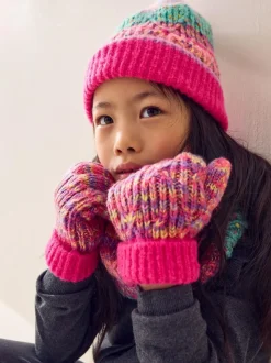 Next Pink/Blue Beanie Gloves And Snood Set (3-13yrs) Outlet