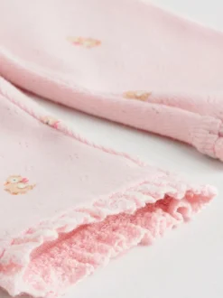 Next Pink/Brown/Heart Baby Leggings 4 Pack (0mths-2yrs) Clearance