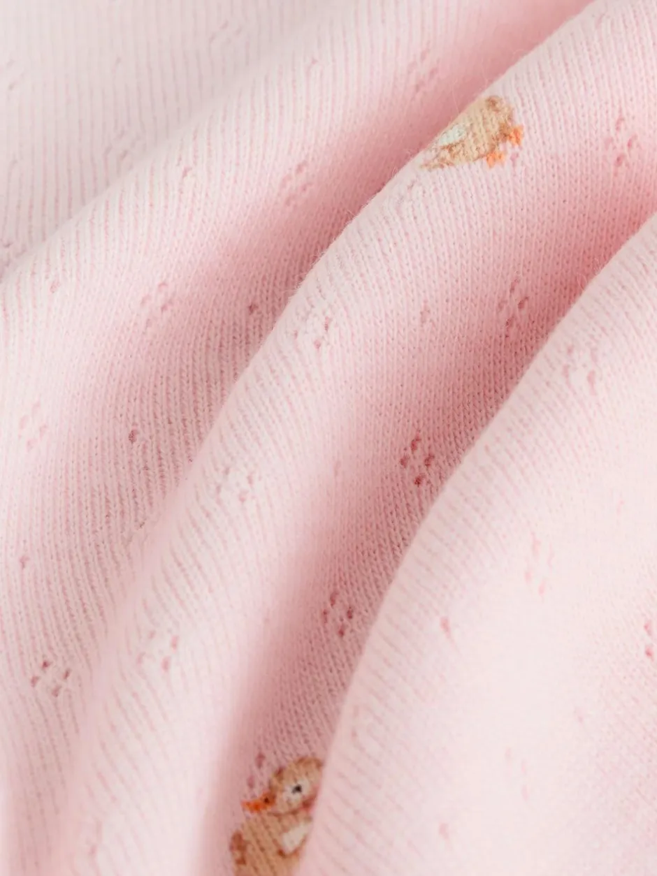 Next Pink/Brown/Heart Baby Leggings 4 Pack (0mths-2yrs) Clearance