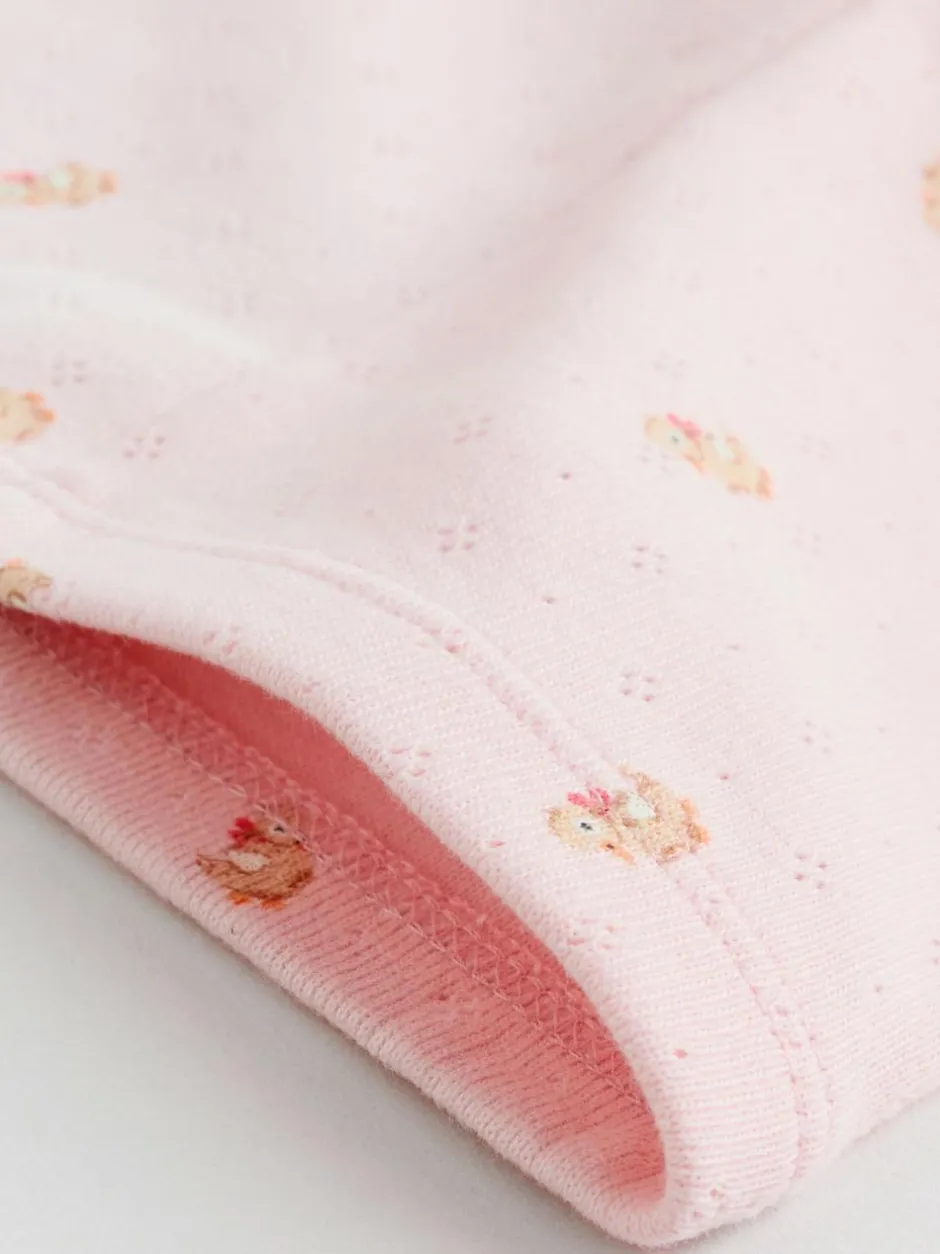 Next Pink/Brown/Heart Baby Leggings 4 Pack (0mths-2yrs) Clearance