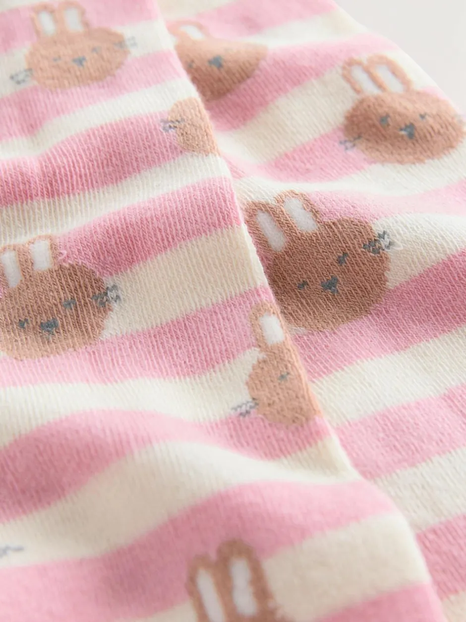 Next Pink/Cream Cotton Rich Bunny Character Tights Sale