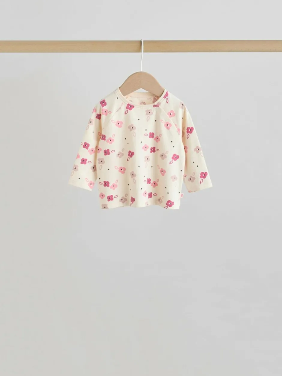 Next Pink/Cream Flower Baby Long Sleeve Top and Leggings Set 8 Piece (0mths-2yrs) New