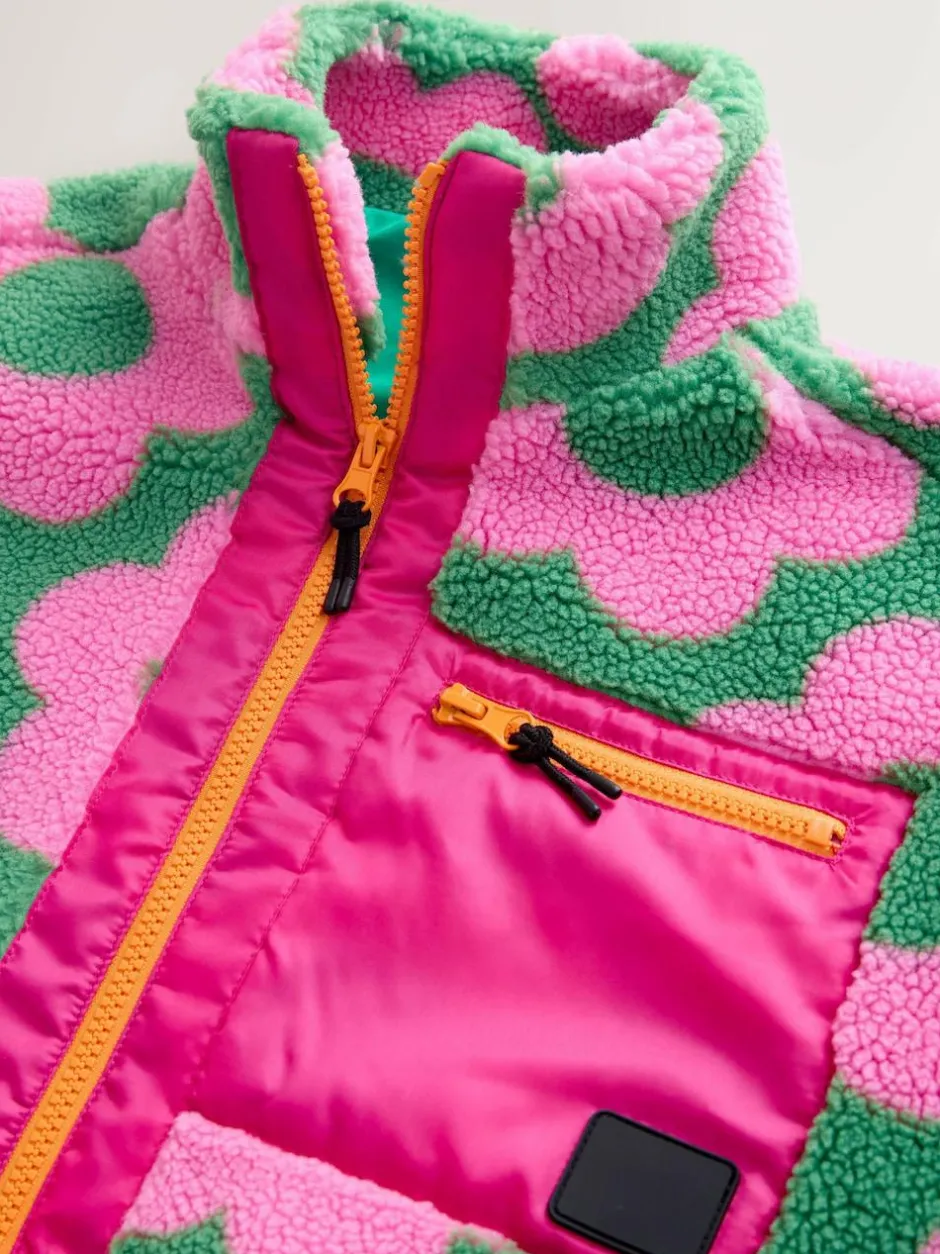 Next Pink/Green Flower Zip Up Borg Jacket (3-16yrs) Discount