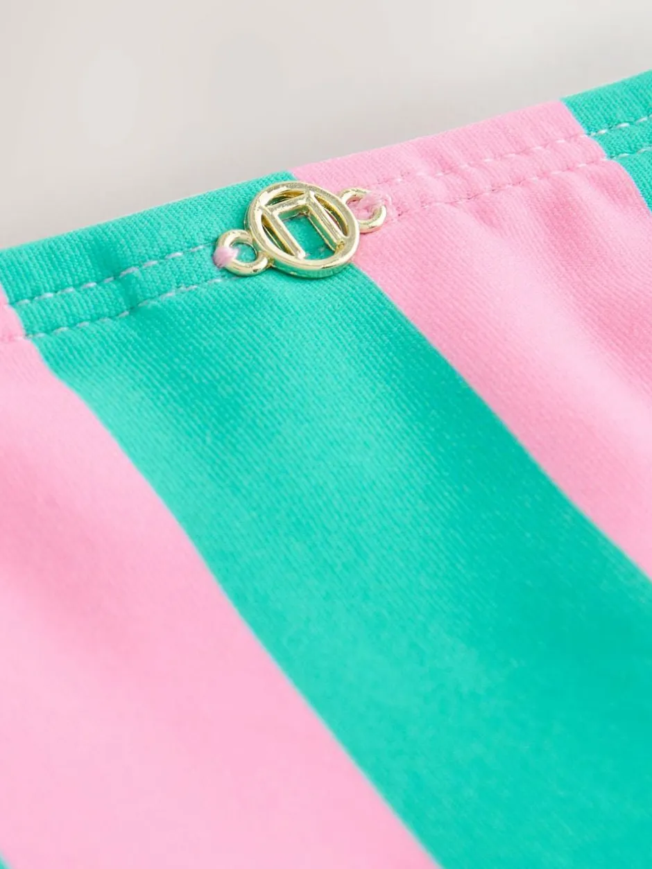 Next Pink/Green Stripe Tie Side Bikini Bottoms Outlet