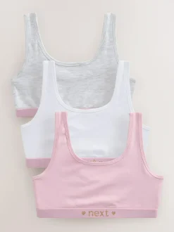 Next Pink/Grey Scoop Crop Tops 3 Pack (5-16yrs) Online