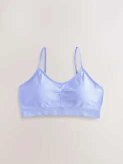 Next Seam Free Strappy Crop Tops 2 Pack with Removable Lightly Padded Cups (7-16yrs) Pink/Lilac New